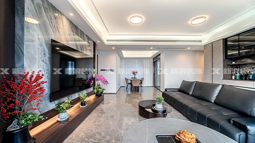 143㎡精裝高端全屋定制，深石紋典雅盡顯|長沙全屋整裝